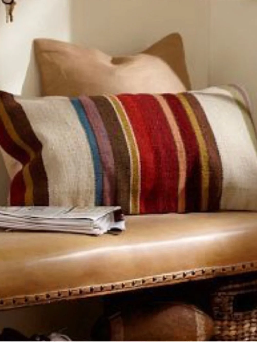 Pottery Barn Wool Dexter dhurrie Stripe Lumbar Throw Pillow Cover set